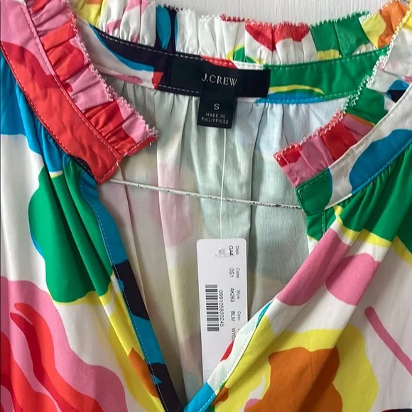 J. Crew Multicolor Floral V-Neck Dress - Picture 2 of 3